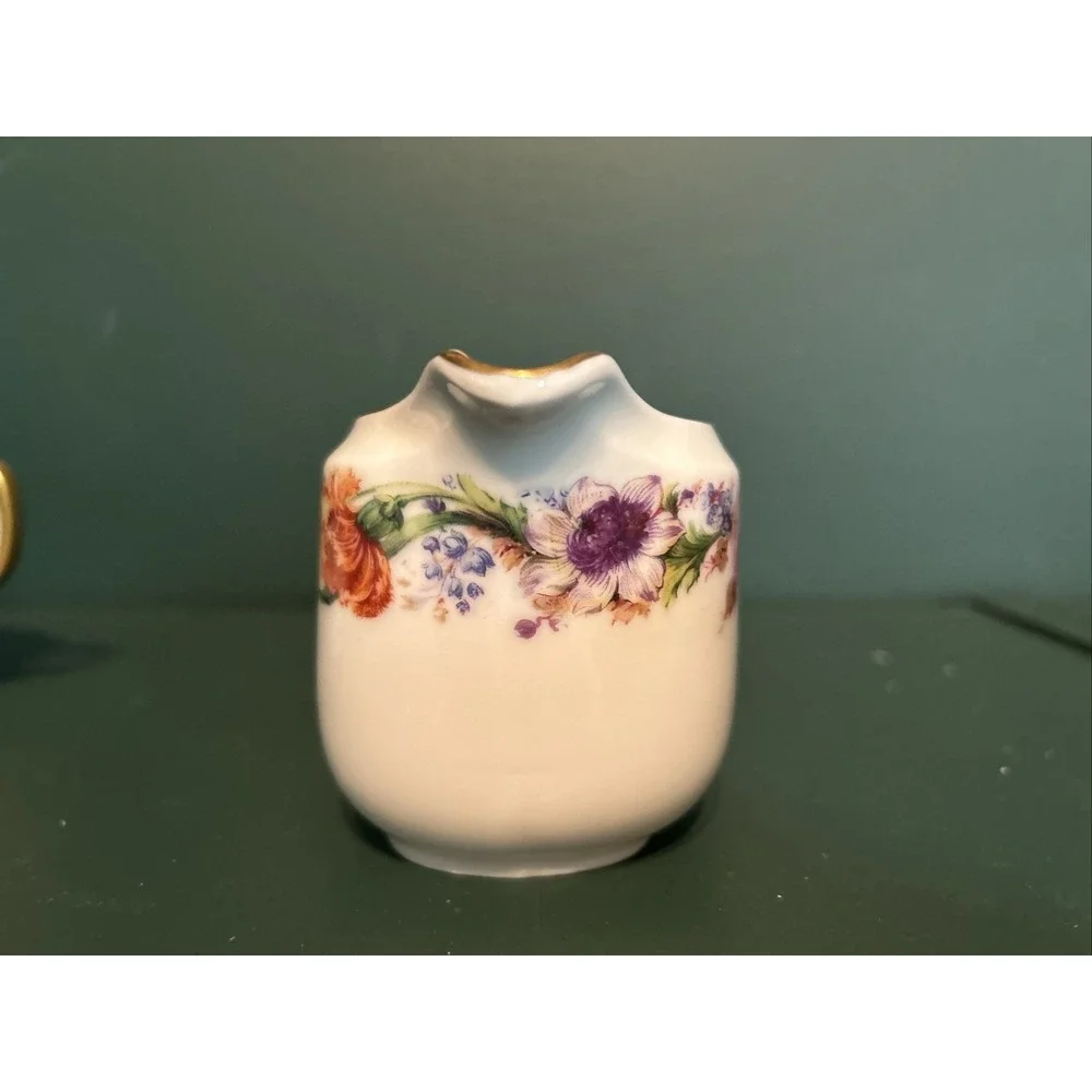 Vintage‎ 1930s Epiag Aich Czechoslovakia Floral Rare Pattern Creamer and Sugar